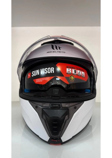 Kask mt Atom 2 A11 Çene Açılır Parlak Beyaz modelleri