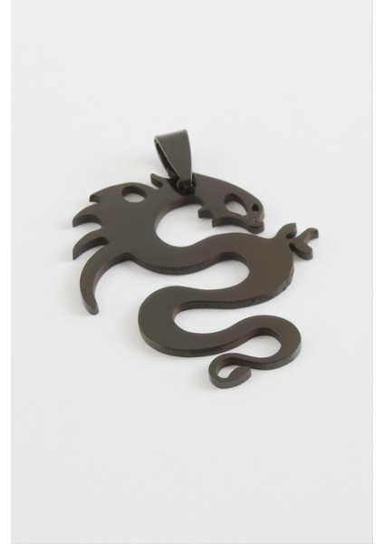 Ds-Derin Ejderha Çelik Kolye Ucu 4 Cm-Siyah