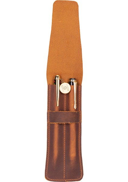 Bloompenpouch Çift Kalemlik Saddle Brown Deri Kılıf indirimleri