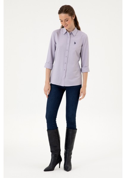 Kadın Lila Gömlek Basic 50316711-VR245 fırsatları