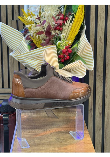 Erkek Bağcıklı Deri Ayakkabı-Taba modelleri