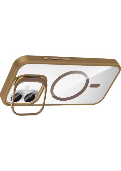 Apple iPhone 16 Kılıf Standlı ve Kamera Lens Hediyeli M-Safe Şarj Özellikli Heropack Kapak modelleri
