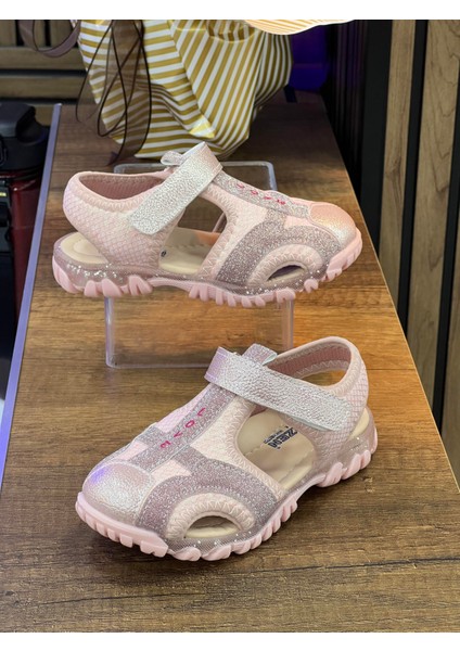 Çocuk Tek Bantlı Simli Sandet-Pembe
