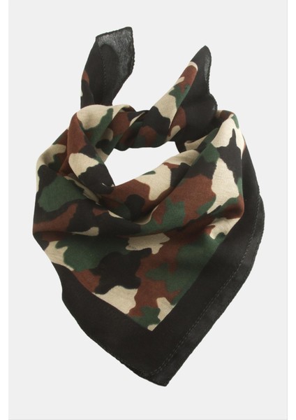 Ds-Derin Asker Desenli Bandana 50X50-YEŞIL