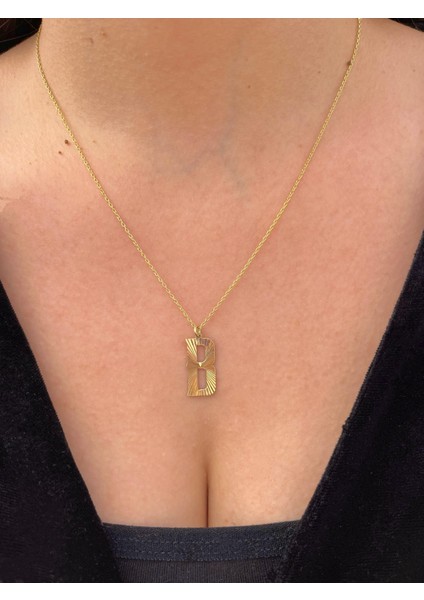 925 Gümüş| Kristal Kesim Xl Harf Kolye