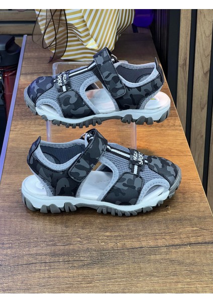 Çocuk Kamuflaj Desenli Tek Bantlı Sandet-Siyah-Kamuflaj fiyatları