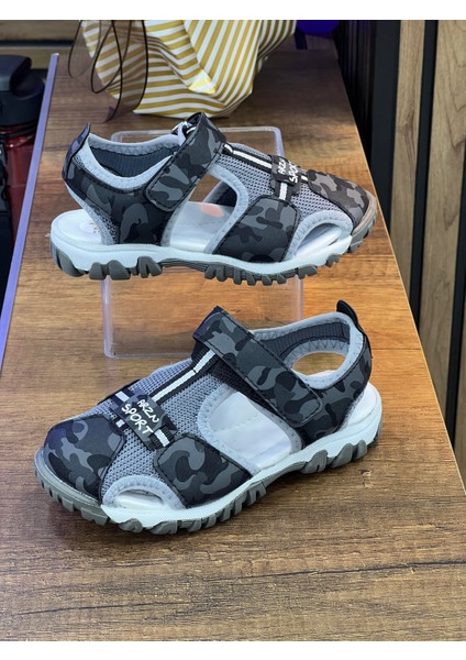 Çocuk Kamuflaj Desenli Tek Bantlı Sandet-Siyah-Kamuflaj fırsatları