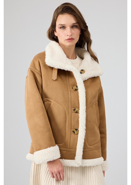 Oslo Kadın Camel Çift Taraflı Teddy Deri Mont 25WGP5320FF