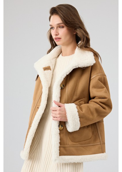 Oslo Kadın Camel Çift Taraflı Teddy Deri Mont 25WGP5320FF fiyatları