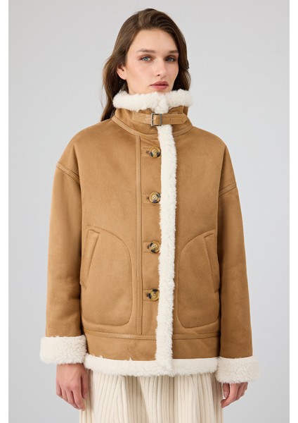 Oslo Kadın Camel Çift Taraflı Teddy Deri Mont 25WGP5320FF modelleri