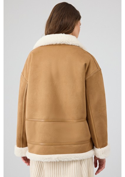 Oslo Kadın Camel Çift Taraflı Teddy Deri Mont 25WGP5320FF fırsatları
