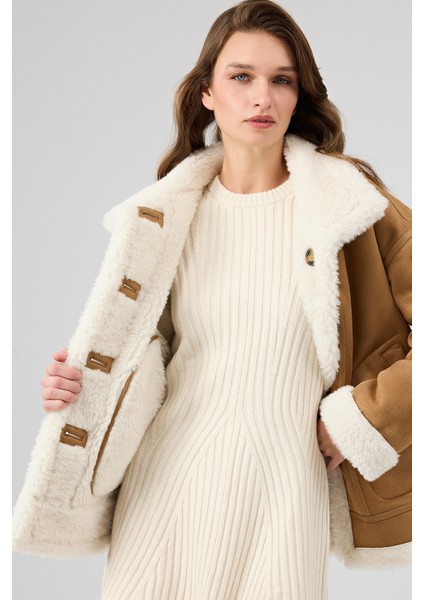 Oslo Kadın Camel Çift Taraflı Teddy Deri Mont 25WGP5320FF