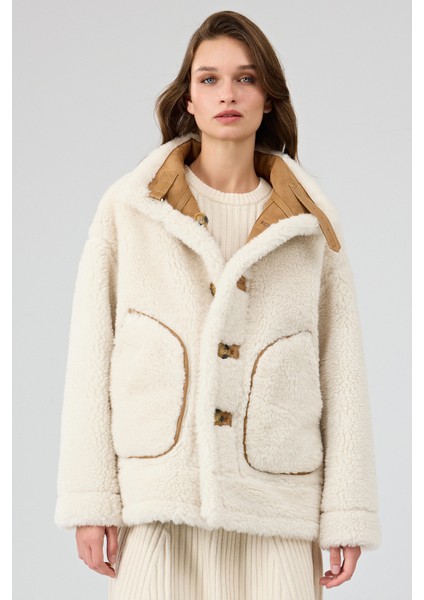 Oslo Kadın Camel Çift Taraflı Teddy Deri Mont 25WGP5320FF
