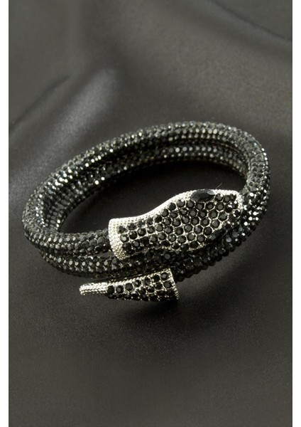 Ds-Derin Yılan Savaroski Bileklik-Siyah fiyatları