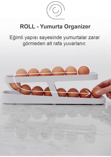 Roll 2'li Set 2 Katlı Yumurta Saklama Kabı Buzdolabı Yumurta Organizeri fırsatları