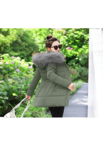 Kışlık Orta Boy Kapüşonlu Kürklü Şişme Mont fiyatları