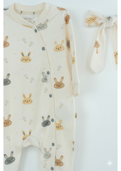 Kız Bebek Tulum %100 Pamuk Kumaş Uzun Kol Baskılı Patikli Çıtçıtlı Bandanalı Yeni Doğan modelleri