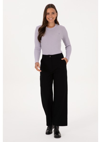 Kadın Siyah Pantolon (Kanvas-Chino) 50316913-VR046