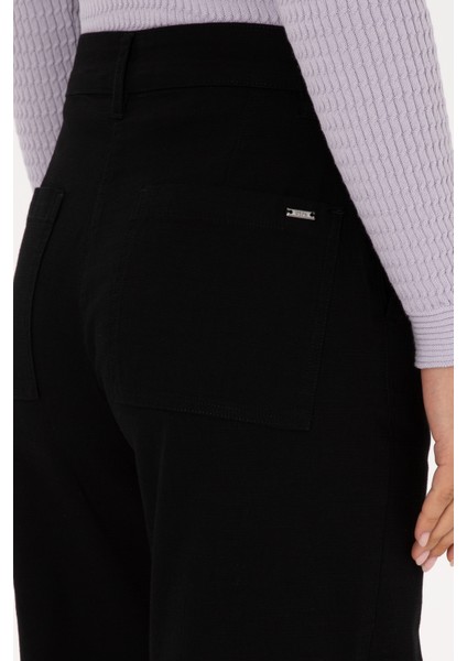 Kadın Siyah Pantolon (Kanvas-Chino) 50316913-VR046
