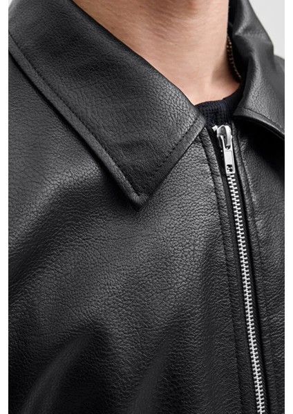 Jack&jones 12278839 Erkek Deri Mont - Siyah indirimleri