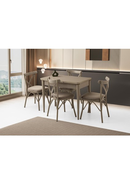 Tekno Bahar Mdf Açılır Mutfak Masa Sandalye Takımı 60X100