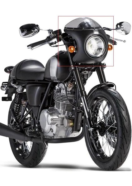 Motosiklet Ön Far Kaplama Ön Cam Ön Cam Plastik Evrensel Kafe Yarışçısı Retro Far Rüzgar Ekranı Siyah (Yurt Dışından) modelleri