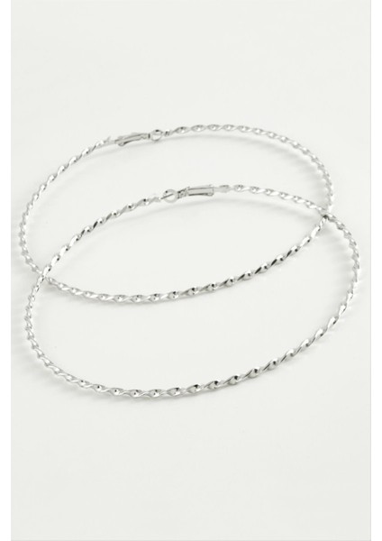 Ds-Derin Burgulu Metal Halka Küpe 8-9-10 Cm-8 cm