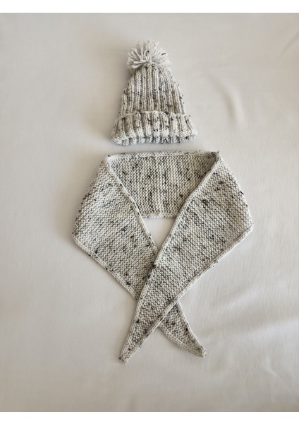 El Örgüsü Çocuk Bere Atkı Seti , Yumuşak Akrilik, 2-4 Yaş