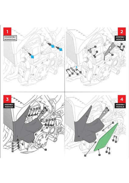 Motosiklet Yan Baskollar Sınırlar Kanat Sabit Kanat Sabit Kanat Kawasaki Z 900 Z900 2020-2025+ Mavi ve Siyah (Yurt Dışından)