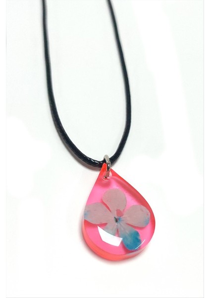 Ds-Derin Kartopu Çiçeği Damla Epoksi Kolye-Turuncu modelleri