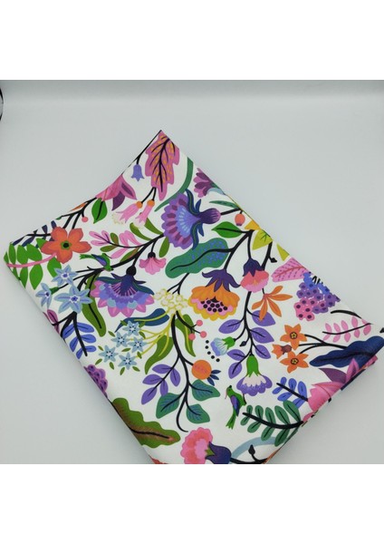 Botanik Çiçek Desenli Dijital Baskılı Döşemelik Polyester Kumaş – Canlı Görünüm | 140 cm Genişlik Elndö3