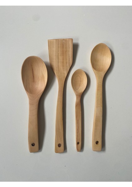 4'lü Kepçe/kaşık Seti Bambu %100 Doğal Verniksiz Sağlıklı