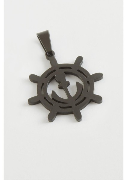 Ds-Derin Çapa Çelik Kolye Ucu 2,5 Cm-Siyah