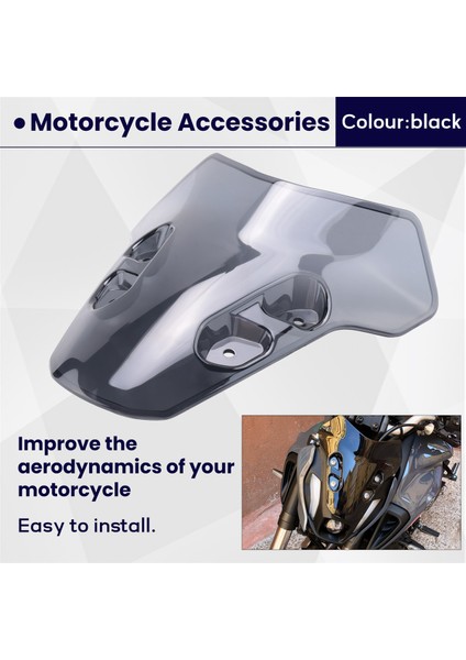 Motosiklet Ön Cam Ön Cam Hava Rüzgar Deflektörü 2021 Yamaha Mt-07 MT07 mt 07 MT07 Siyah (Yurt Dışından) fırsatları