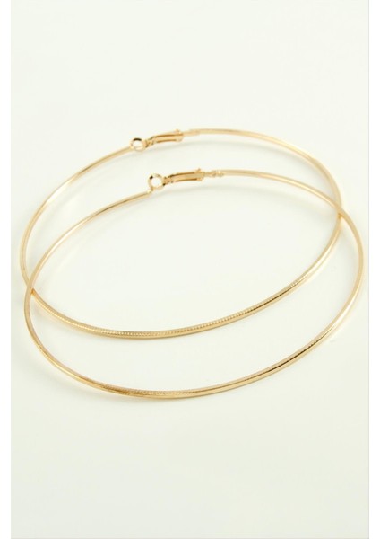 Ds-Derin Ezme Çizgili Metal Halka Küpe 8-9-10 Cm-8 cm