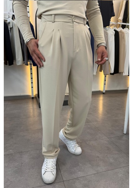 Yarım Balıkçı Pamuk Örme Likralı Esnek Rahat Kumaş Pileli Pantolonlu Takım modelleri