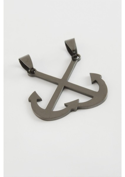 Ds-Derin Çapa Çelik Kolye Ucu 3,5 Cm-Siyah