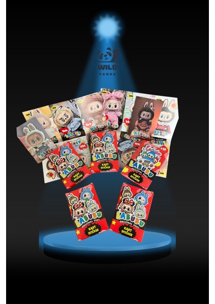 Labubu Oyun Kartları ve Stickerler 5 Minik Kutu /her Kutuda 6 Adet Kart 1 Adet Sticker /kutusuz fiyatları