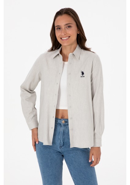 Kadın Ekru Gömlek Basic 50316518-VR019