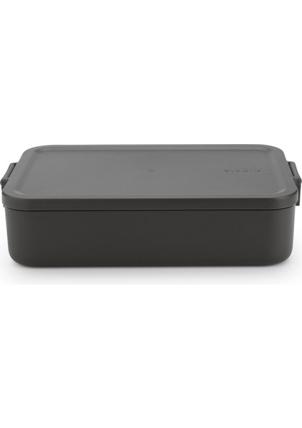 004-01-MAKE Take Dark Grey Plastik Büyük Boy Yemek Taşıma Kabı 2l