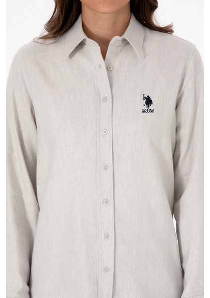 Kadın Ekru Gömlek Basic 50316518-VR019