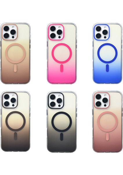 Apple iPhone 16 Pro Max Kılıf Colorfade Transparan Renkli ve Renk Geçişli M-Safe Şarjlı Kapak fırsatları