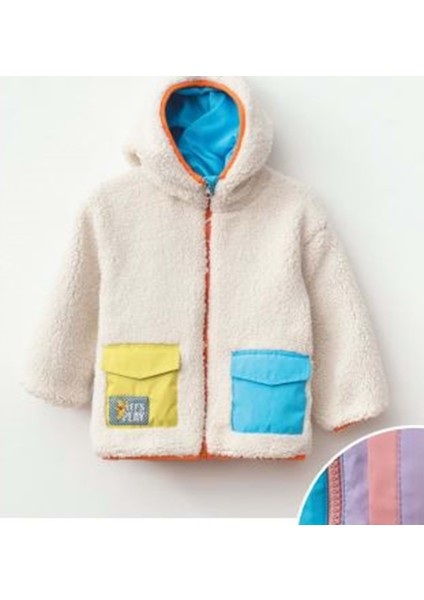 Kız Çocuk Polar Kapşonlu Ceket - Haribo - Renkli - 6 Yaş - P102-RENKLİ-6 Yaş