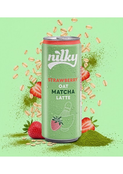 Yulaf Sütlü Çilekli Matcha Latte 12LI Paket fırsatları
