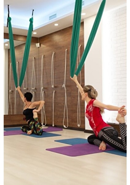 Yoga Fly Hamağı Antigravity Denge Spor Aleti 100 kg Taşıma Kapasitesi Yeşil