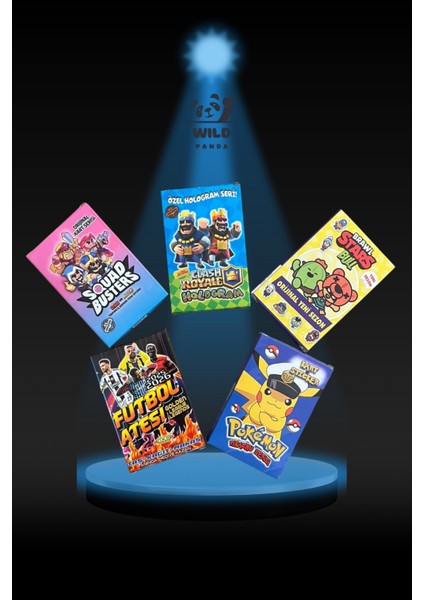 Futbol Ateşi -Clash Royale - Brawl Stars - Pokemon -Squad Busters Hepsi Farklı Eğlenceli Oyun Kartı