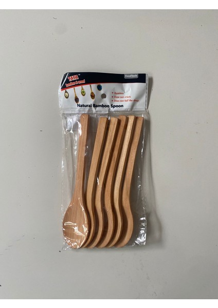 6'lı Mama Kaşığı Bambu %100 Doğal Verniksiz Sağlığa Zararsız Mini Bambu Kaşık Seti