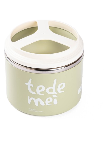 036-01-TEDEMEI Yeşil Paslanmaz Çelik Yemek Taşıma Kabı 1l