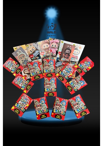 Labubu Oyun Kartları ve Stickerler 12 Minik Kutu /72 Kart 12 Sticker / Kutusuz fiyatları