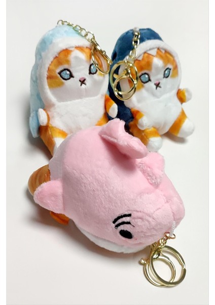 Ds-Derin Kedi Peluş Anahtarlık-Renkli modelleri